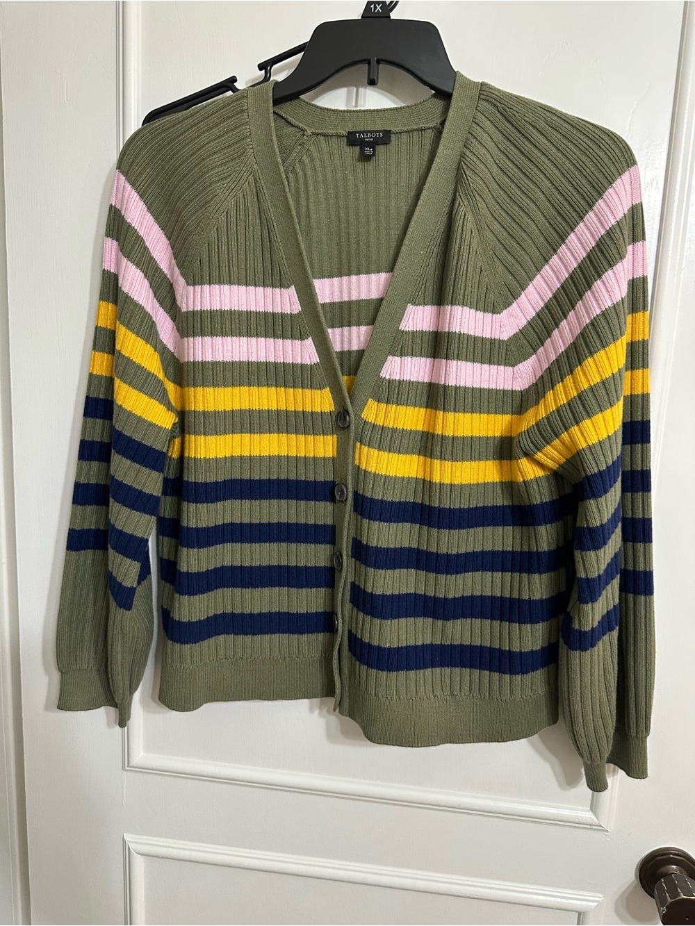 Talbots Sage Green/Olive V-Neck Button Cardigan Size XLp